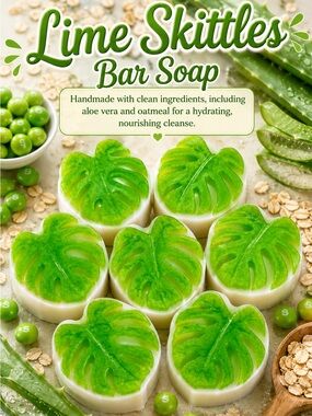 Hand Crafted “Lime Skittles” Scented Soap Bar With Aloe Vera & Oatmeal